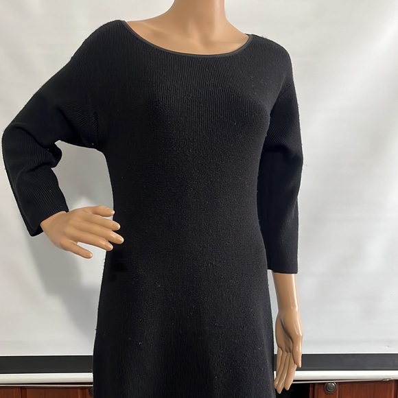 Anne Klein knit black midi dress size L - Picture 2 of 6